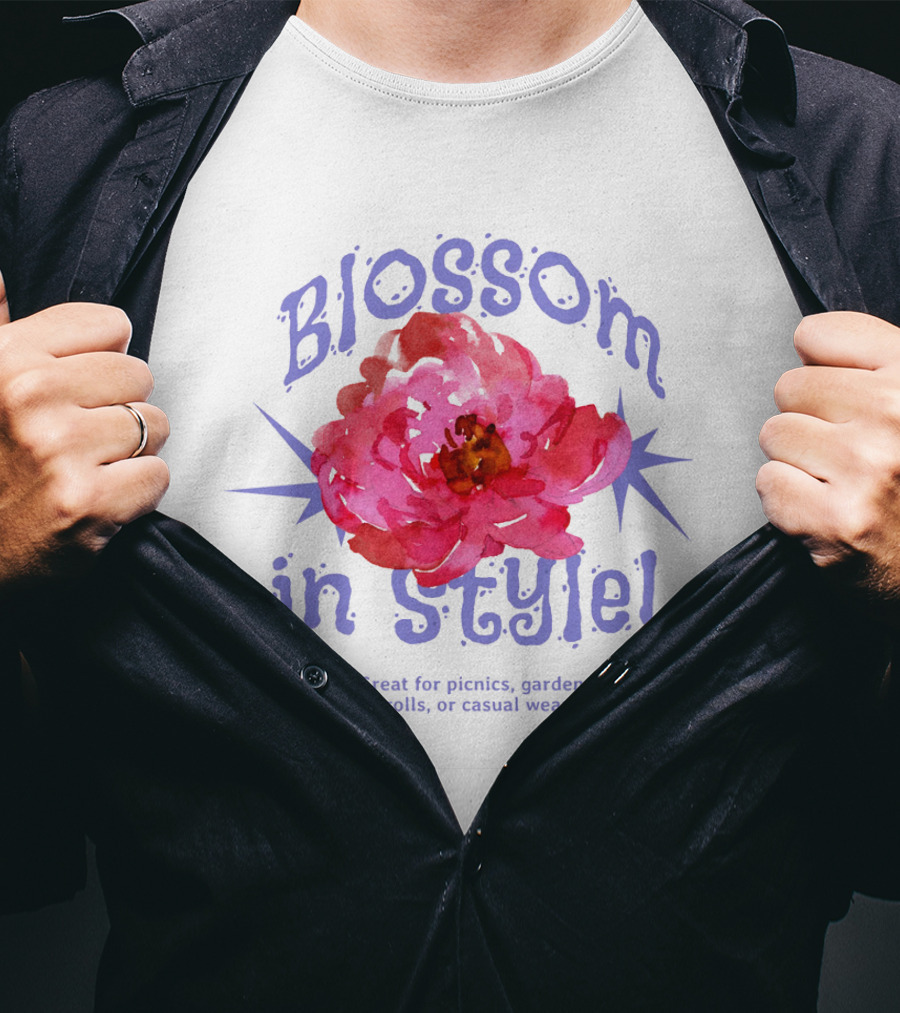 Blossom In Style Great For Picnics Garden Strolls Or Casual Wear T-Shirt