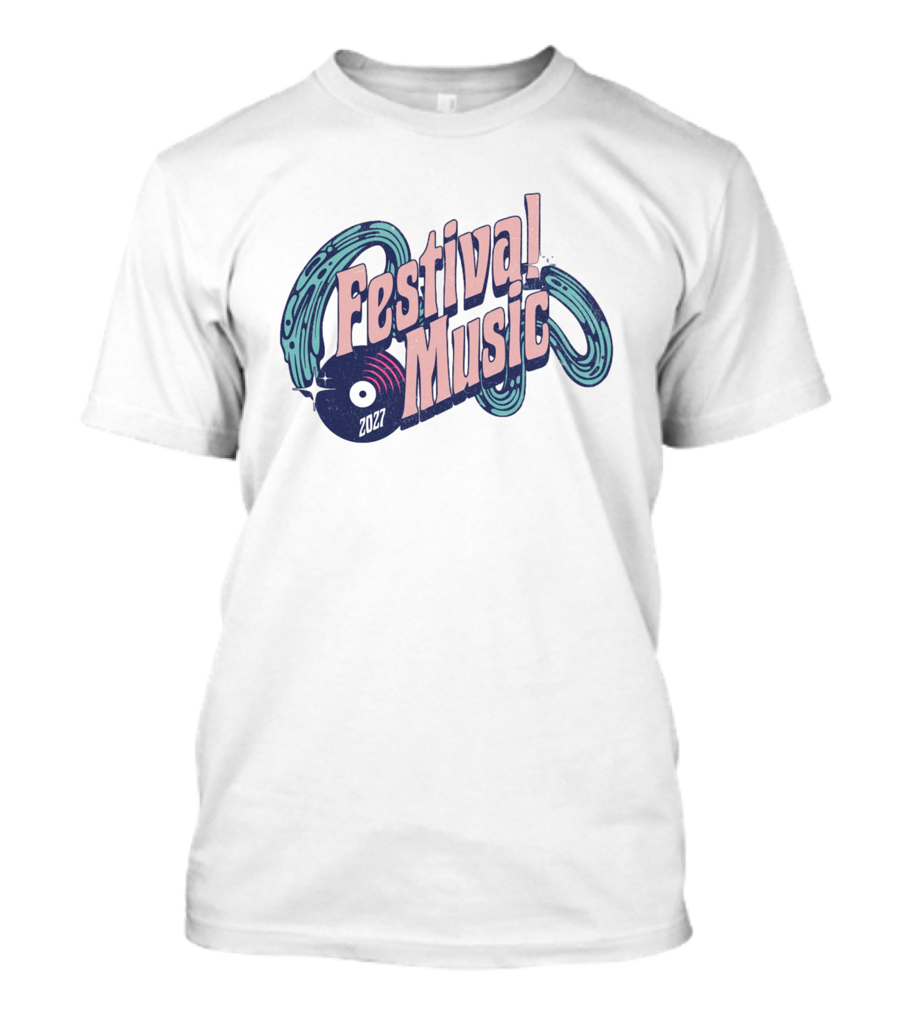 Festival Music 2027 Vintage Record Vibe T-Shirt