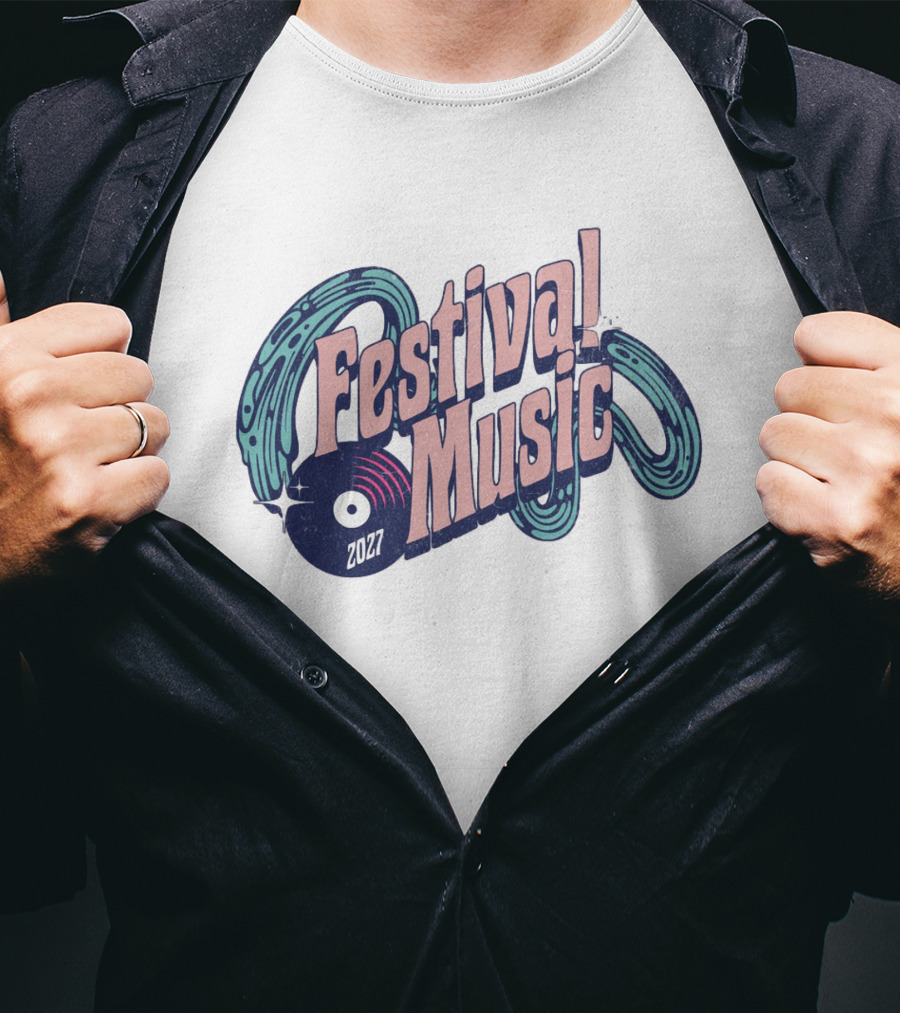 Festival Music 2027 Vintage Record Vibe T-Shirt