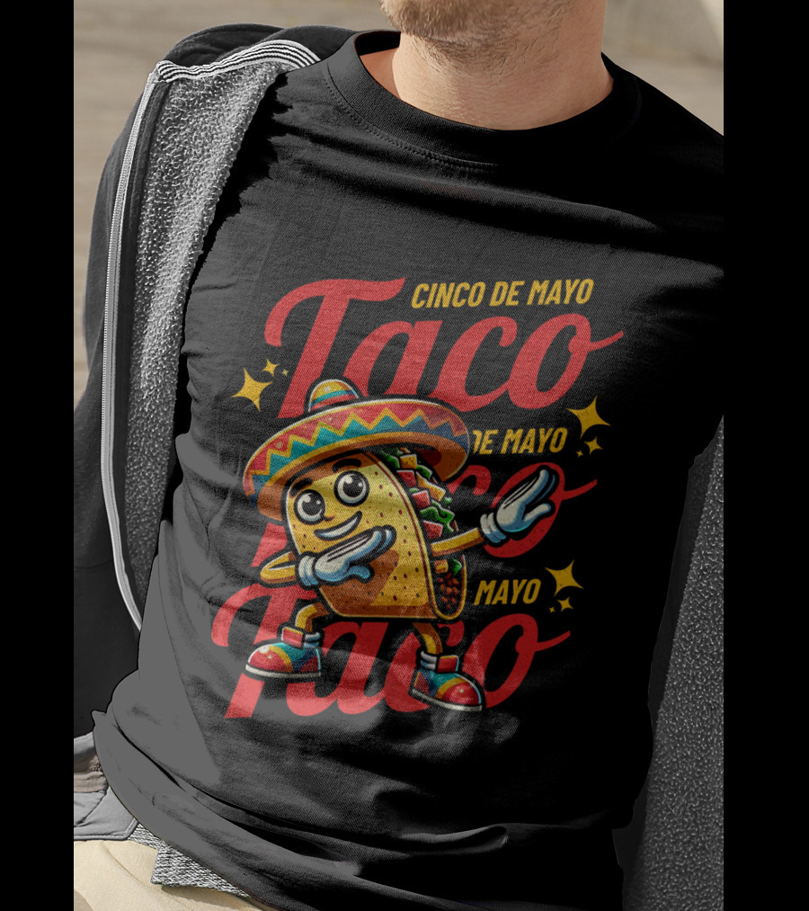 Cinco De Mayo Taco Fest With Sombrero And Stars T-Shirt