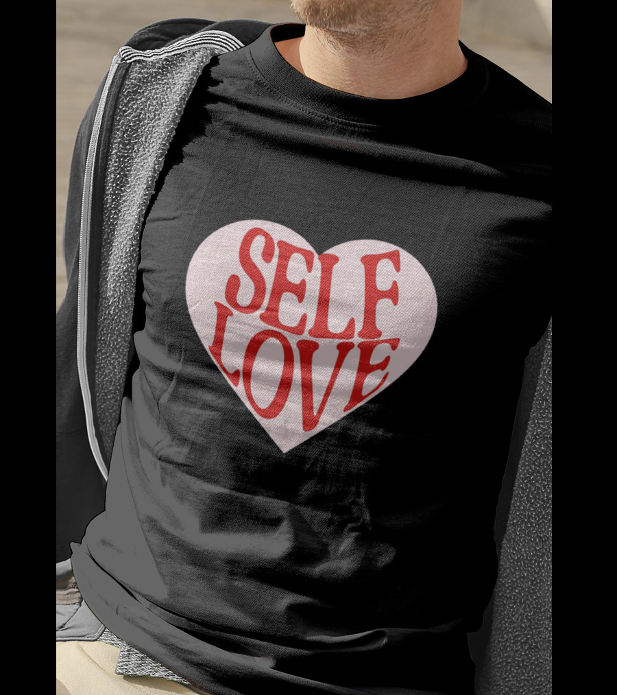 SELF LOVE Heart Retro Bold Typography T-Shirt