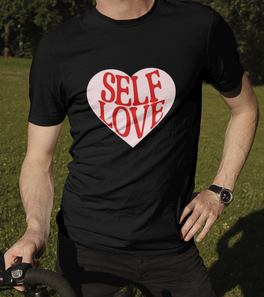 SELF LOVE Heart Retro Bold Typography T-Shirt