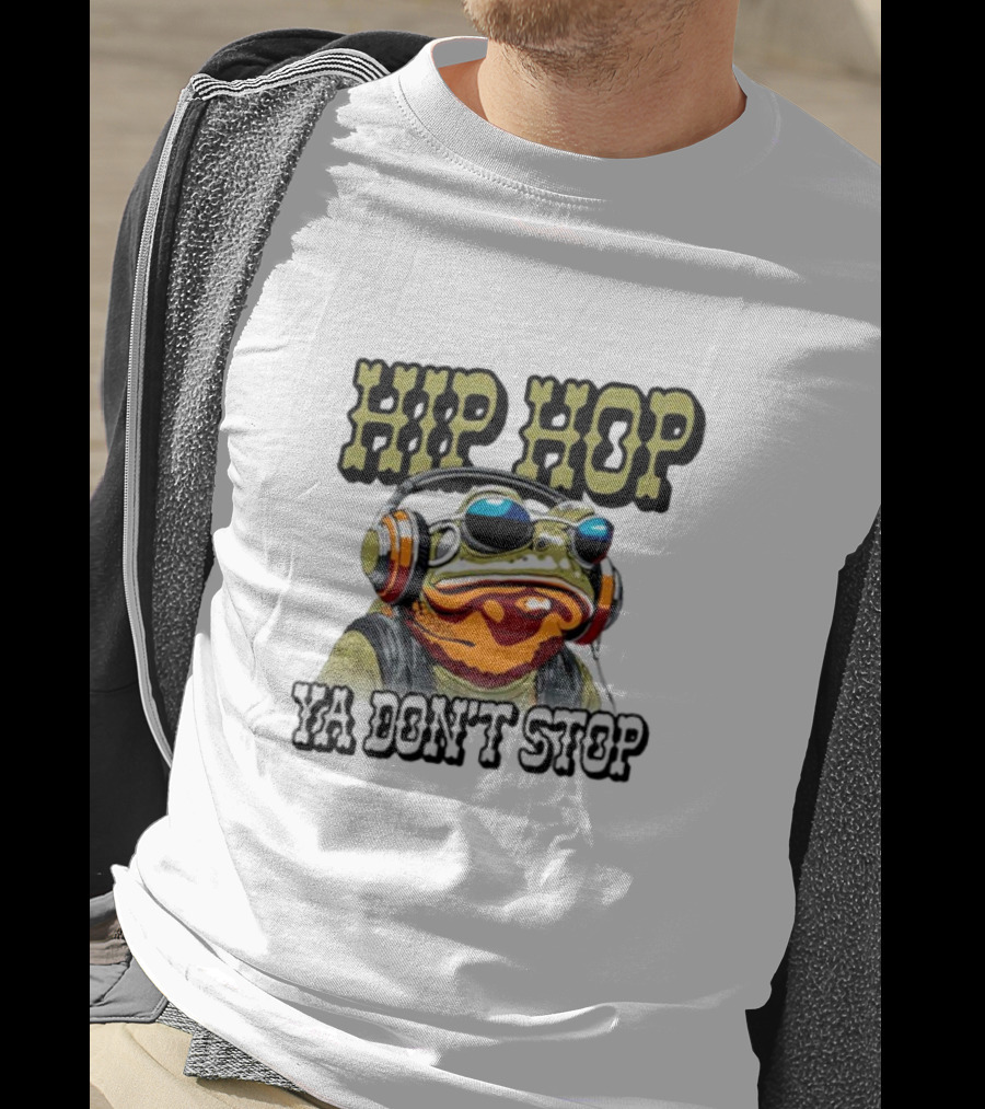 Hip Hop Frog Ya Don't Stop With Headphones T-Shirt