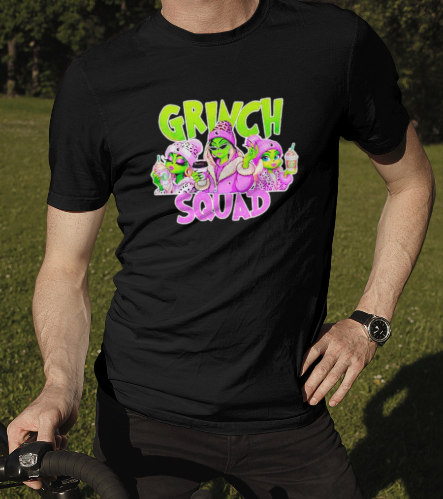Grinch Squad Boujee Leopard Purple Alien Trio T-Shirt