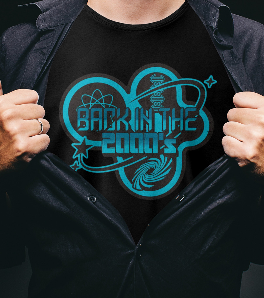 Back In The 2000's Retro DNA Atom Stars Swirl Science T-Shirt