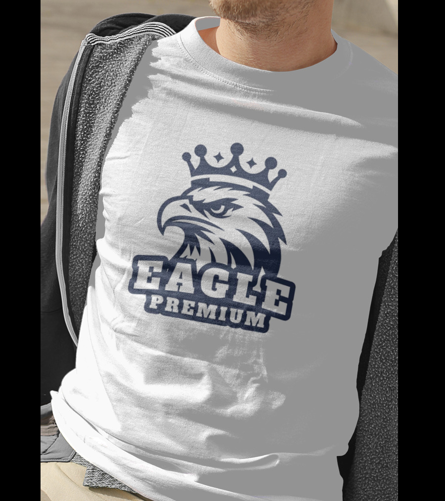 Eagle Premium Mascot With Crown T-Shirt