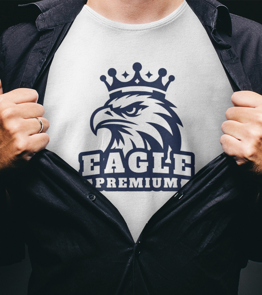 Eagle Premium Mascot With Crown T-Shirt