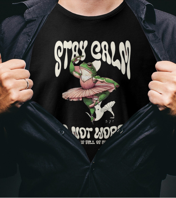 Stay Calm Do Not Worry Because Life Is Full Of Ups And Downs Frog Ballerina T-Shirt