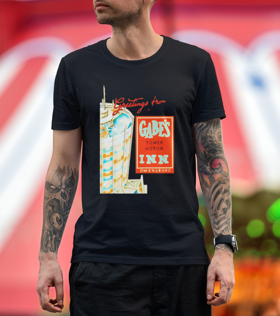 Greetings from Gabe's Tower Motor Inn Owensboro Retro Travel Souvenir T-Shirt