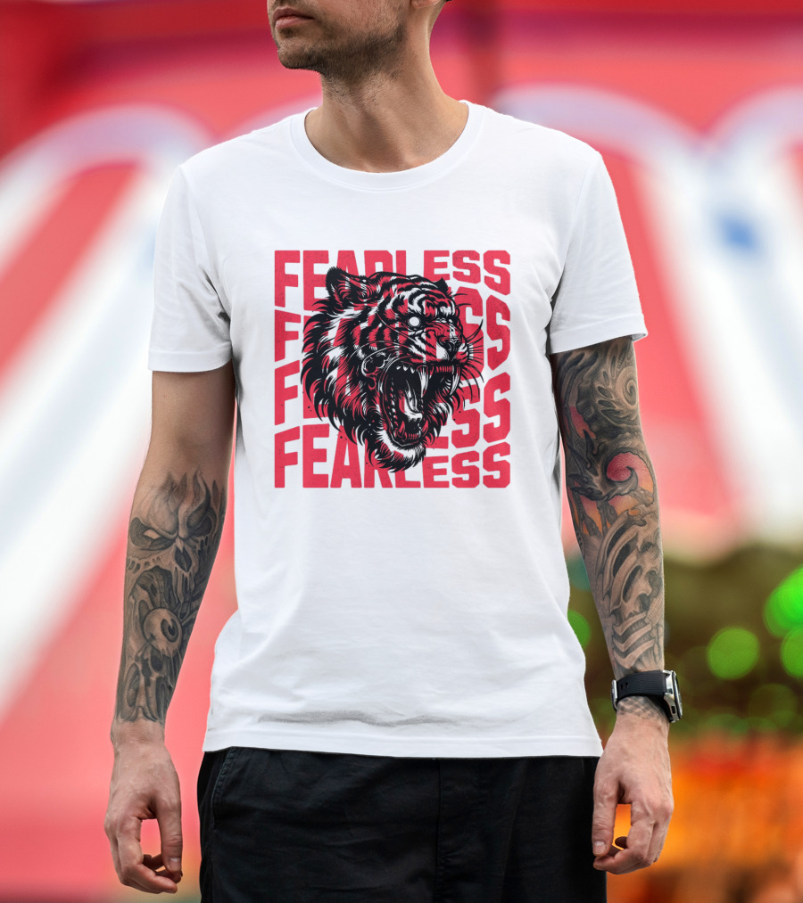 FEARLESS Fearless Tiger Roaring Face T-Shirt
