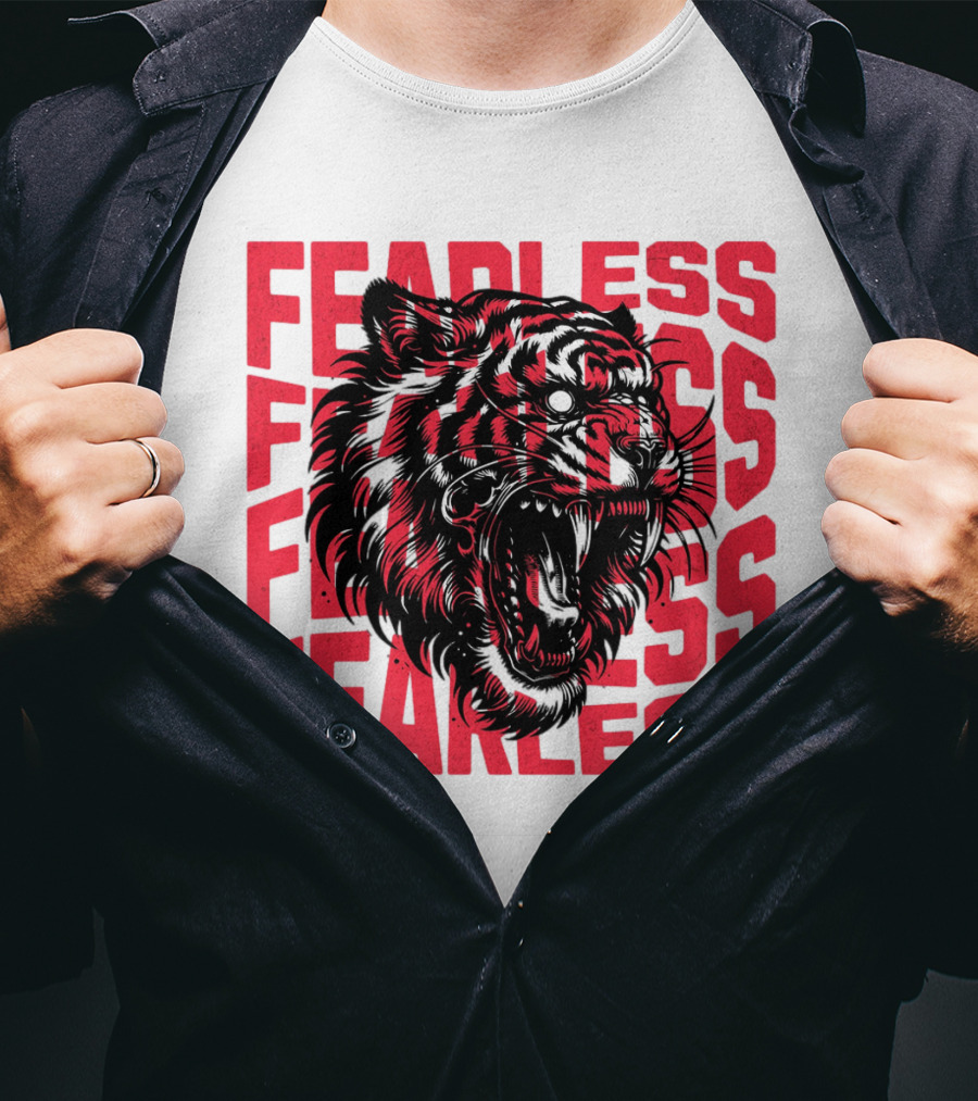 FEARLESS Fearless Tiger Roaring Face T-Shirt