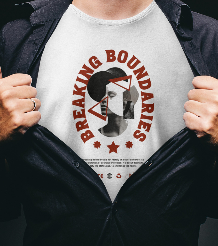 Breaking Boundaries 1995 Triangles Stars Collage T-Shirt