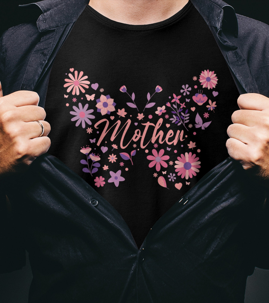 Mother Floral Butterfly Blossoms T-Shirt