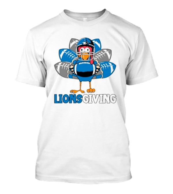 Lionsgiving Detroit Lions Thanksgiving Turkey Football T-Shirt