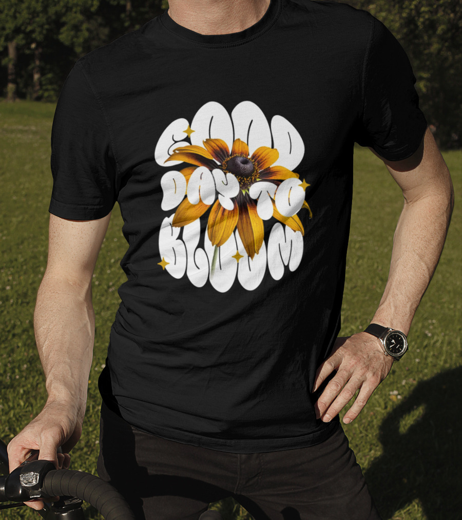 Good Day To Bloom Flower With Petals And Stars T-Shirt