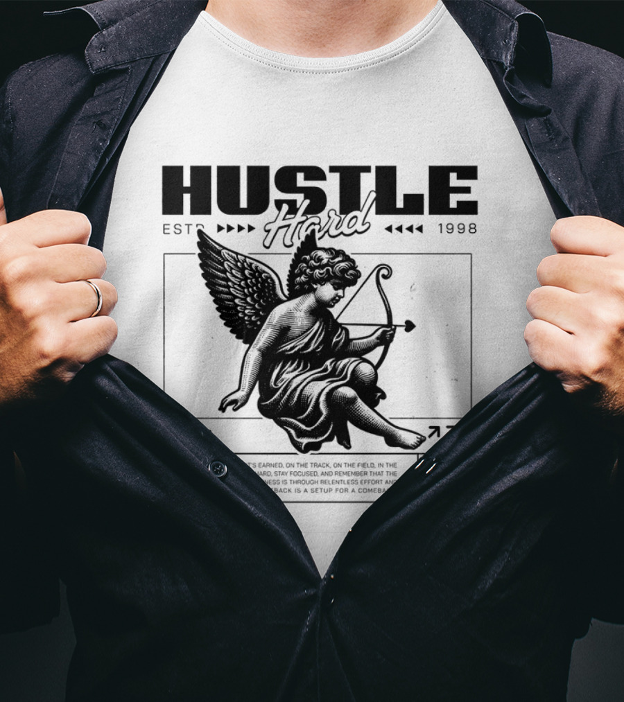 Hustle Hard Angel EST 1998 T-Shirt