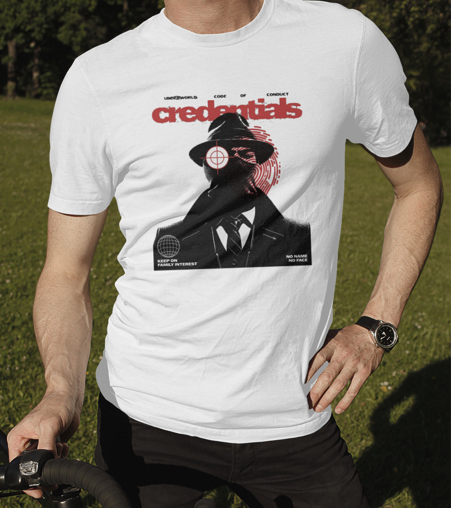 Credentials Underworld Code Of Conduct Keep On Family Interest No Name No Face T-Shirt
