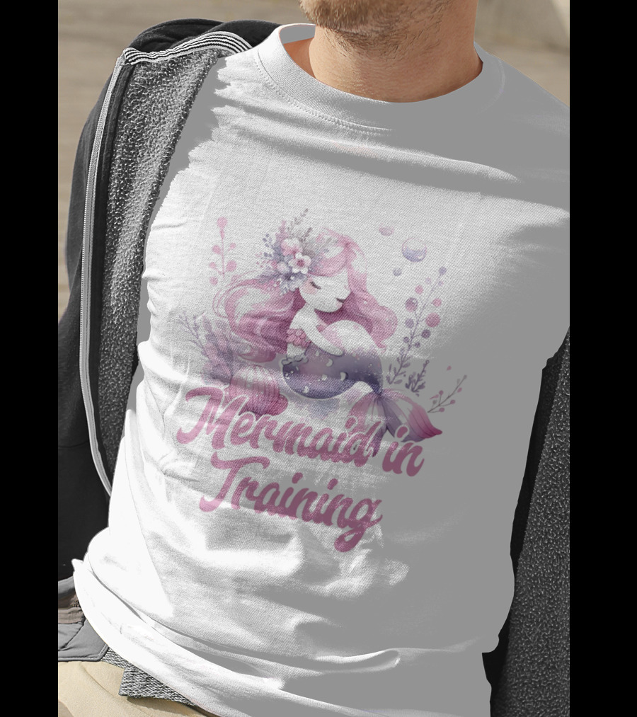 Mermaid In Training Customizable Kids Mermain T-Shirt