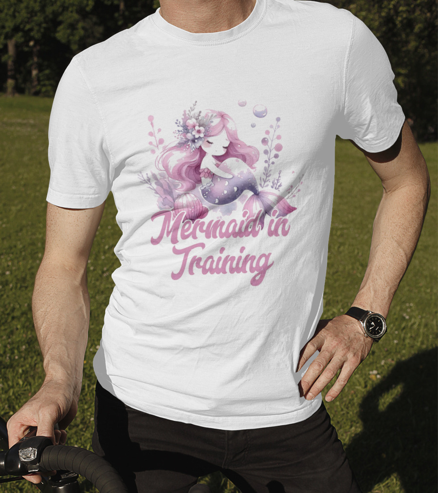 Mermaid In Training Customizable Kids Mermain T-Shirt