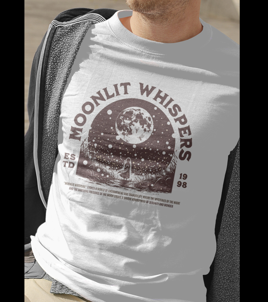 Moonlit Whispers ESTD 1998 Enchantment Serenity Wonders T-Shirt