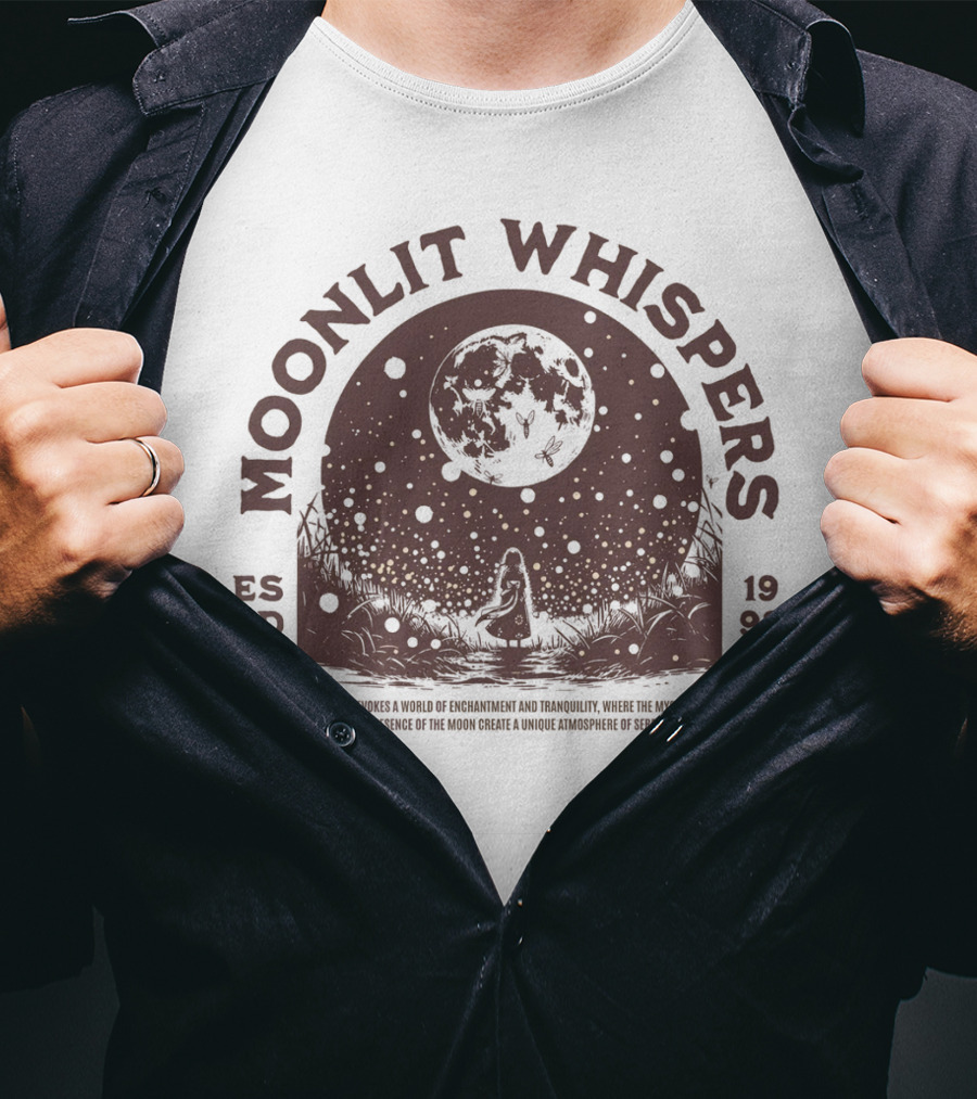 Moonlit Whispers ESTD 1998 Enchantment Serenity Wonders T-Shirt