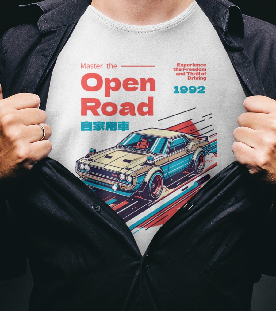 Master The Open Road 1992 Experience The Freedom And Thrill Of Driving Japan Car T-Shirt