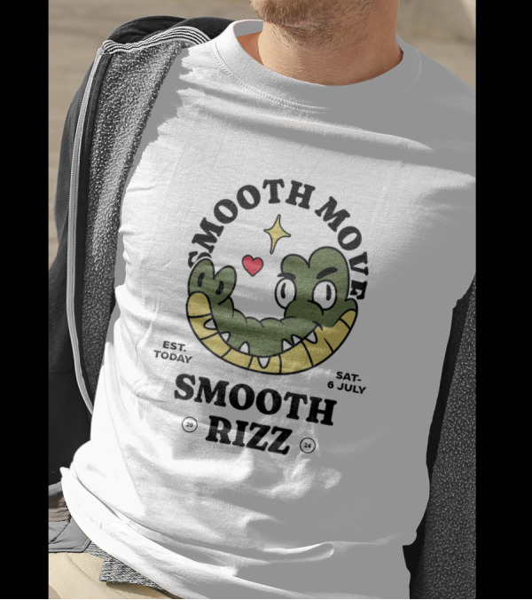 Smooth Move Smooth Rizz Crocodile Heart Est. Today Sat. 6 July T-Shirt