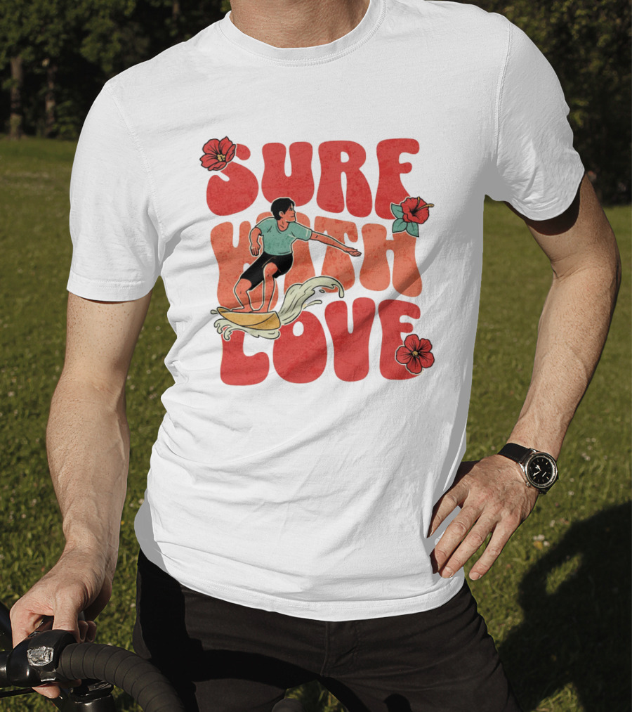 Surf With Love Hibiscus Wave Rider T-Shirt