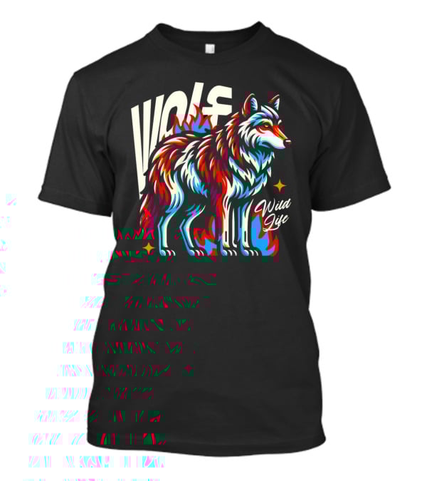 WOLF Wild Life Vivid Colorful Wolf T-Shirt