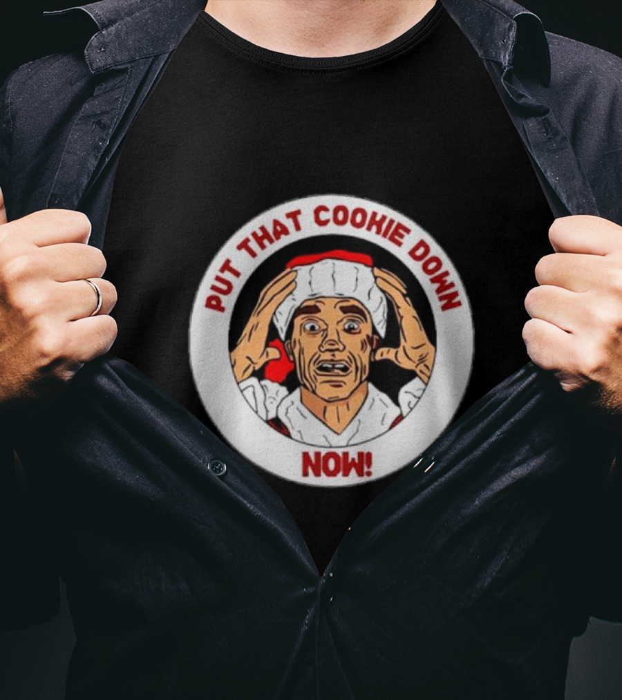 Put That Cookie Down Now Arnold Schwarzenegger Santa T-Shirt