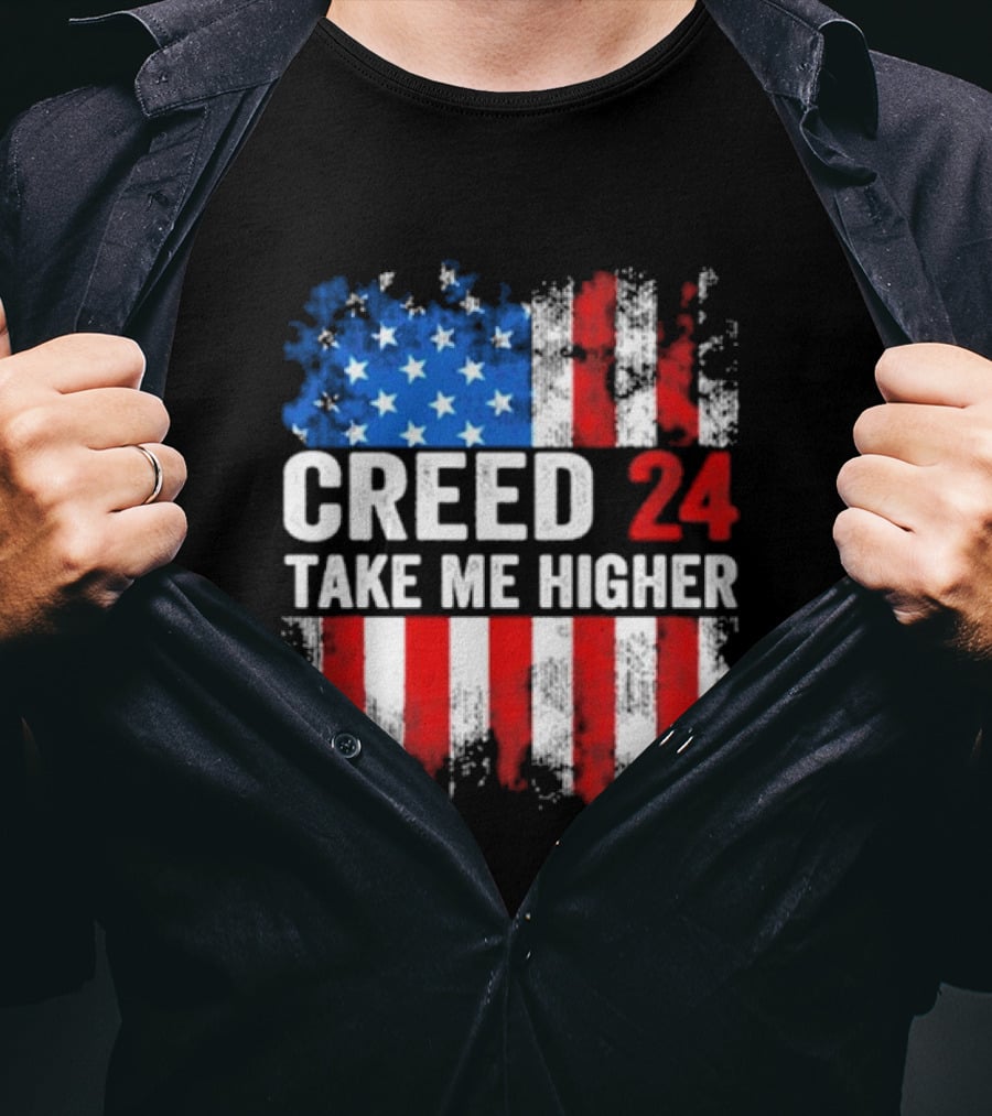 Creed 24 Take Me Higher American Flag T-Shirt
