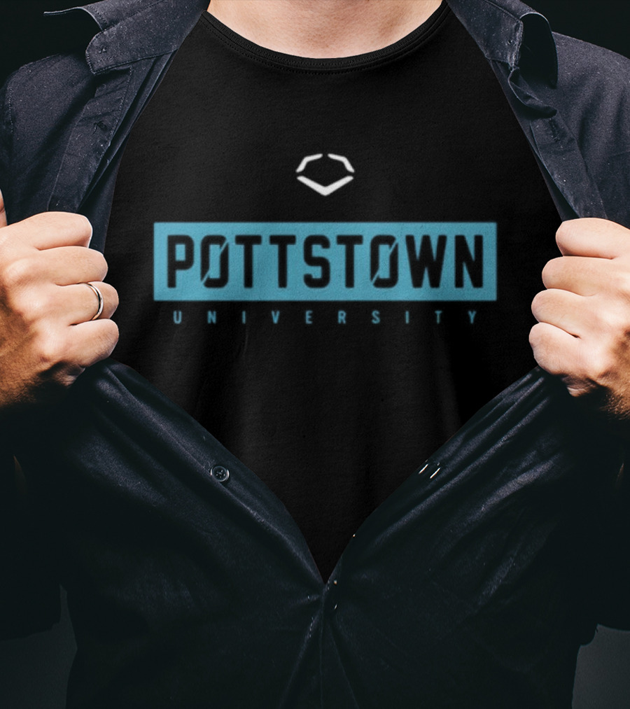 Pottstown University Gaming Logo Style With Geometric Emblem T-Shirt