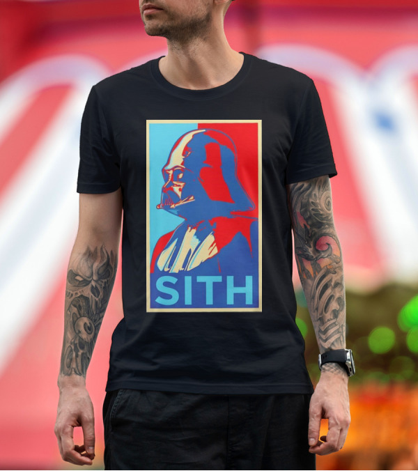 Darth Vader Sith Hope Poster Style Blue Red T-Shirt