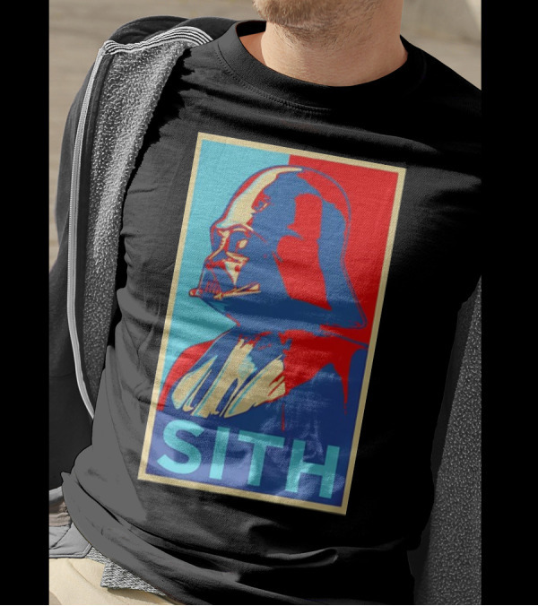 Darth Vader Sith Hope Poster Style Blue Red T-Shirt