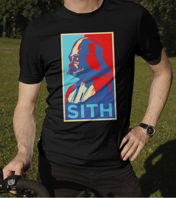 Darth Vader Sith Hope Poster Style Blue Red T-Shirt
