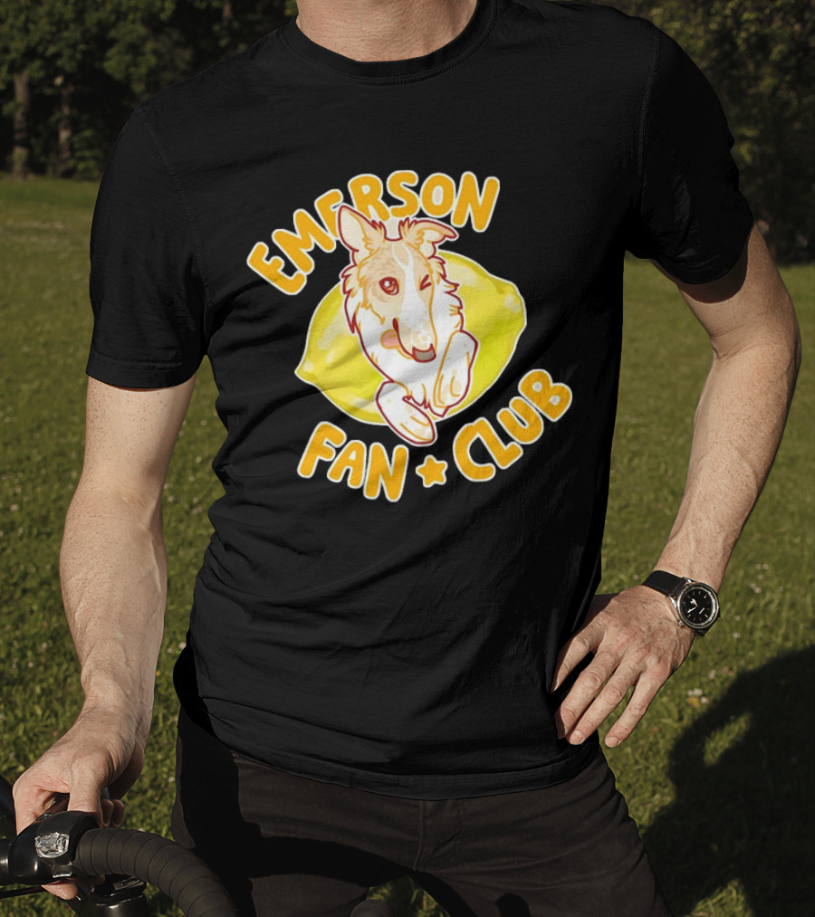 Emerson Fan Club Cute Collie Dog With Lemon T-Shirt