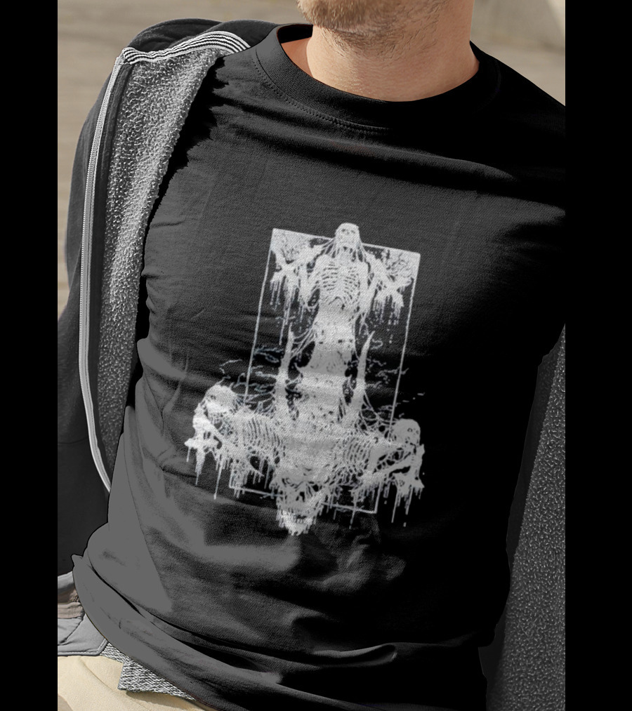 Riddickart X Spencer’s Black Unholy Skeleton Dripping Gothic T-Shirt