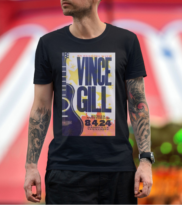 Premium T-Shirt: An Evening with Vince Gill Ryman Auditorium August 4 2024 Nashville Tennessee T-Shirt An Evening with Vince Gill Ryman Auditorium August 4 2024 Nashville Tennessee T-Shirt