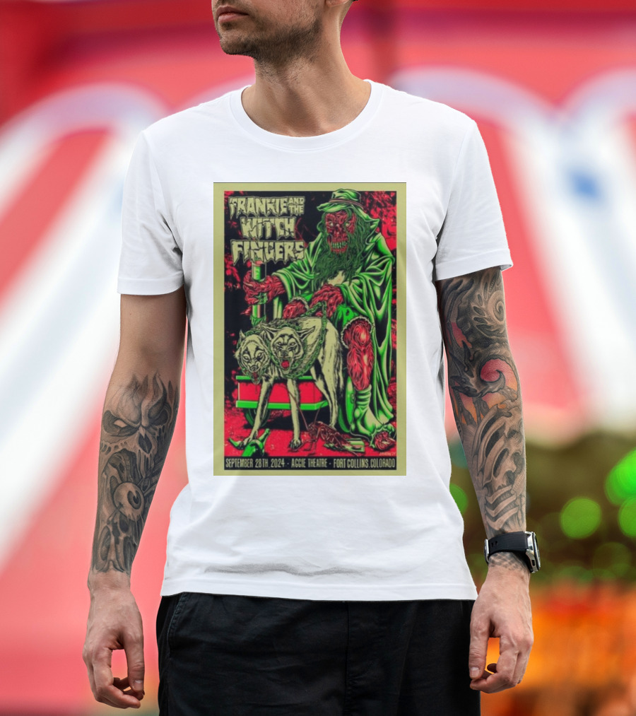 Frankie and the Witch Fingers Aggie Theatre Fort Collins September 28 2024 Vampire and Wolf T-Shirt
