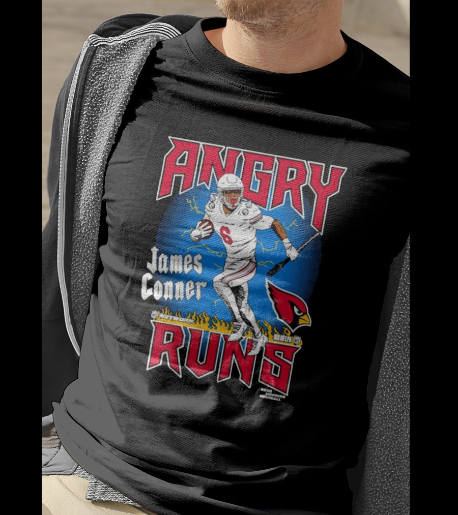 James Conner Angry Runs Arizona Cardinals NFLPA Good Morning Football T-Shirt