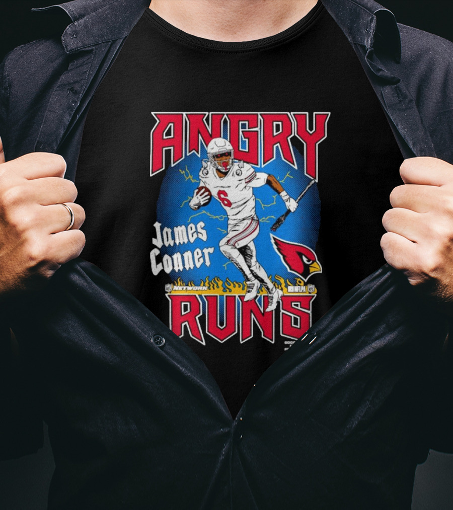 James Conner Angry Runs Arizona Cardinals NFLPA Good Morning Football T-Shirt