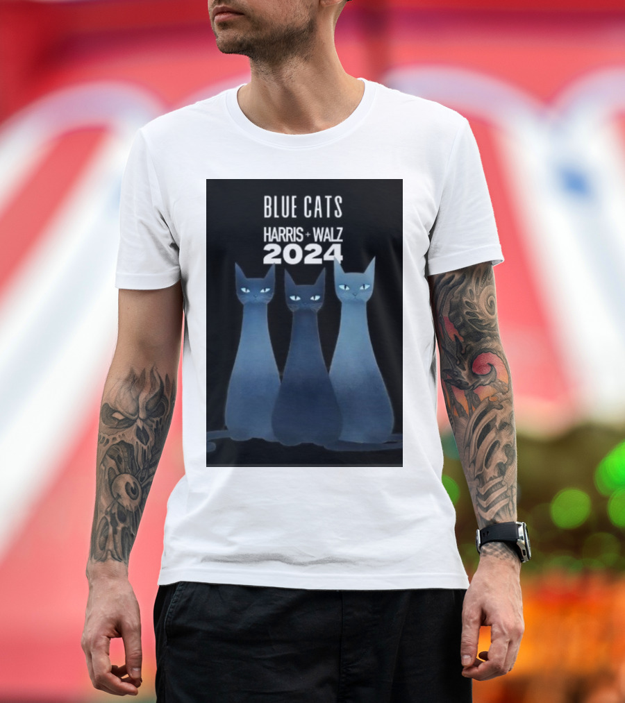 Blue Cats Harris Walz 2024 Cat Ladies Rejoice Paws For Unity On A T-Shirt