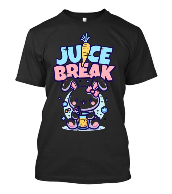 Juice Break Cute Bunny With Carrot And Drink T-Shirt