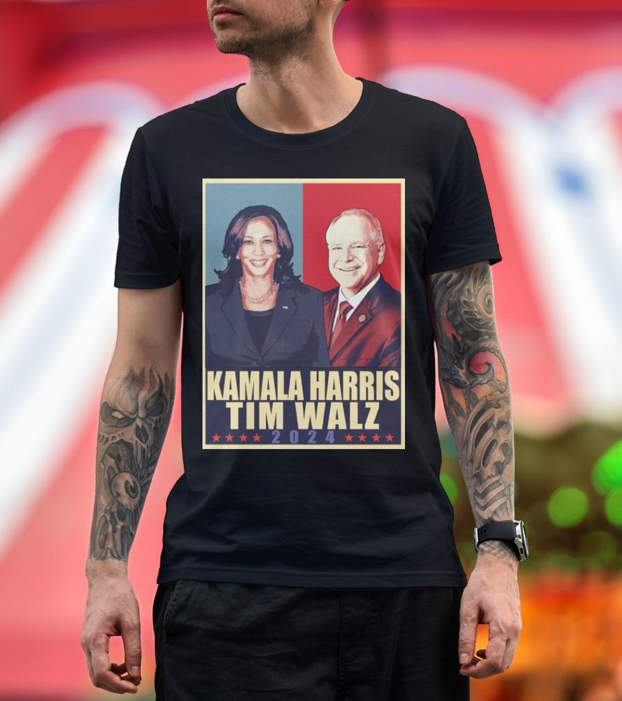 Kamala Harris Tim Walz 2024 Vintage Retro T-Shirt
