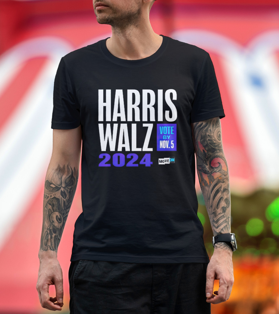 Harris Walz 2024 Vote by Nov 5 Move On T-Shirt