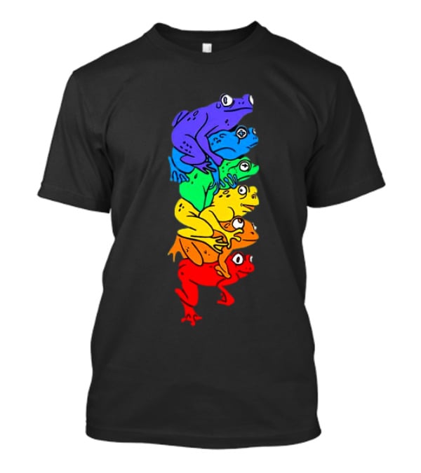 Rainbow Gay Frog Stack T-Shirt