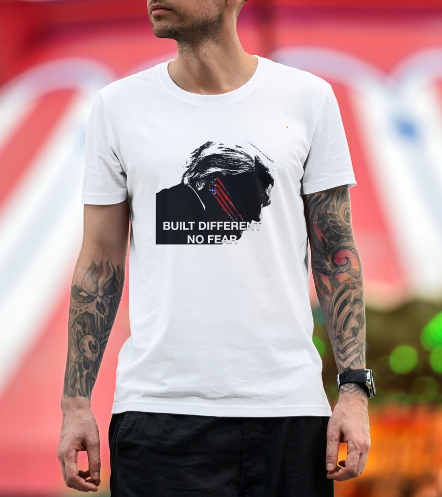 Built Different No Fear Trump Claw Stripe American Flag T-Shirt