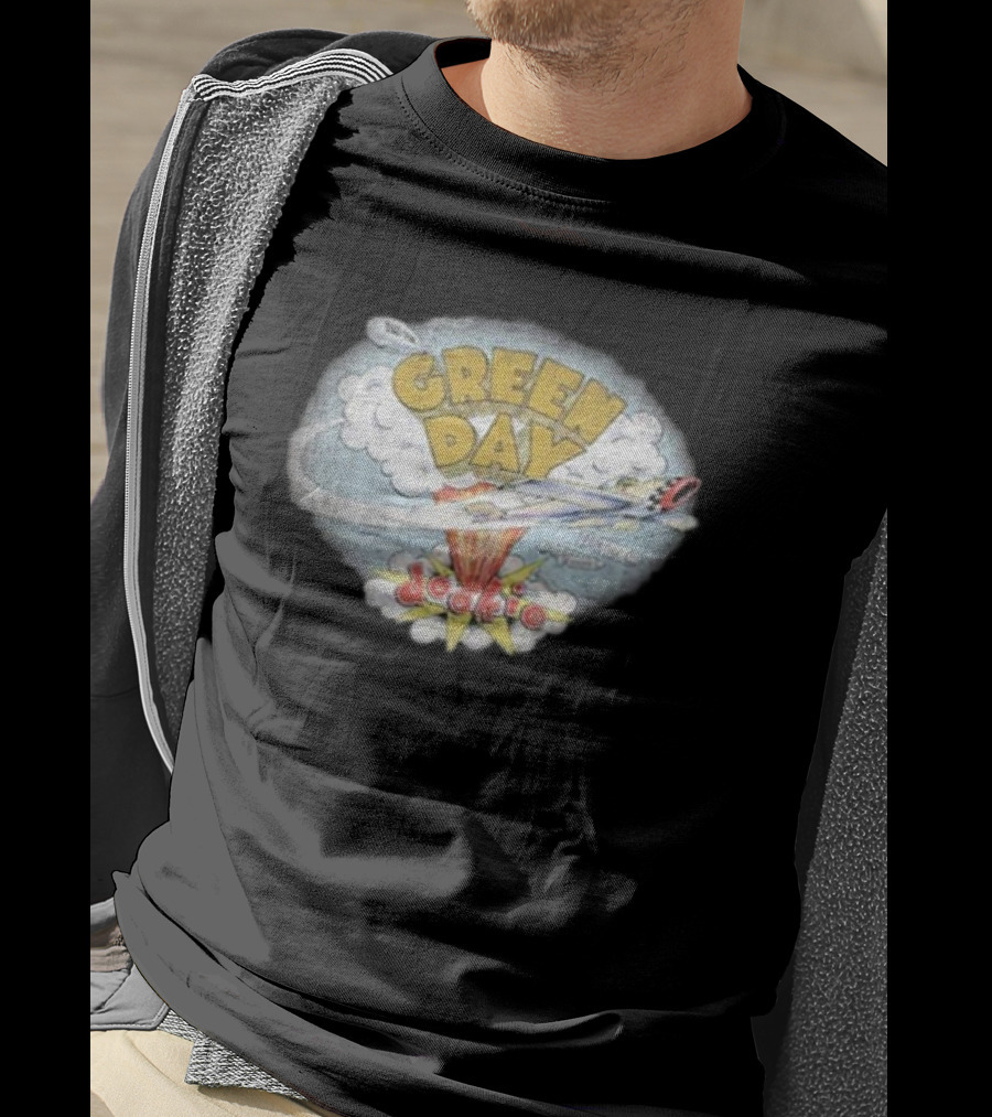 Green Day Dookie Cloud Bomb Plane T-Shirt