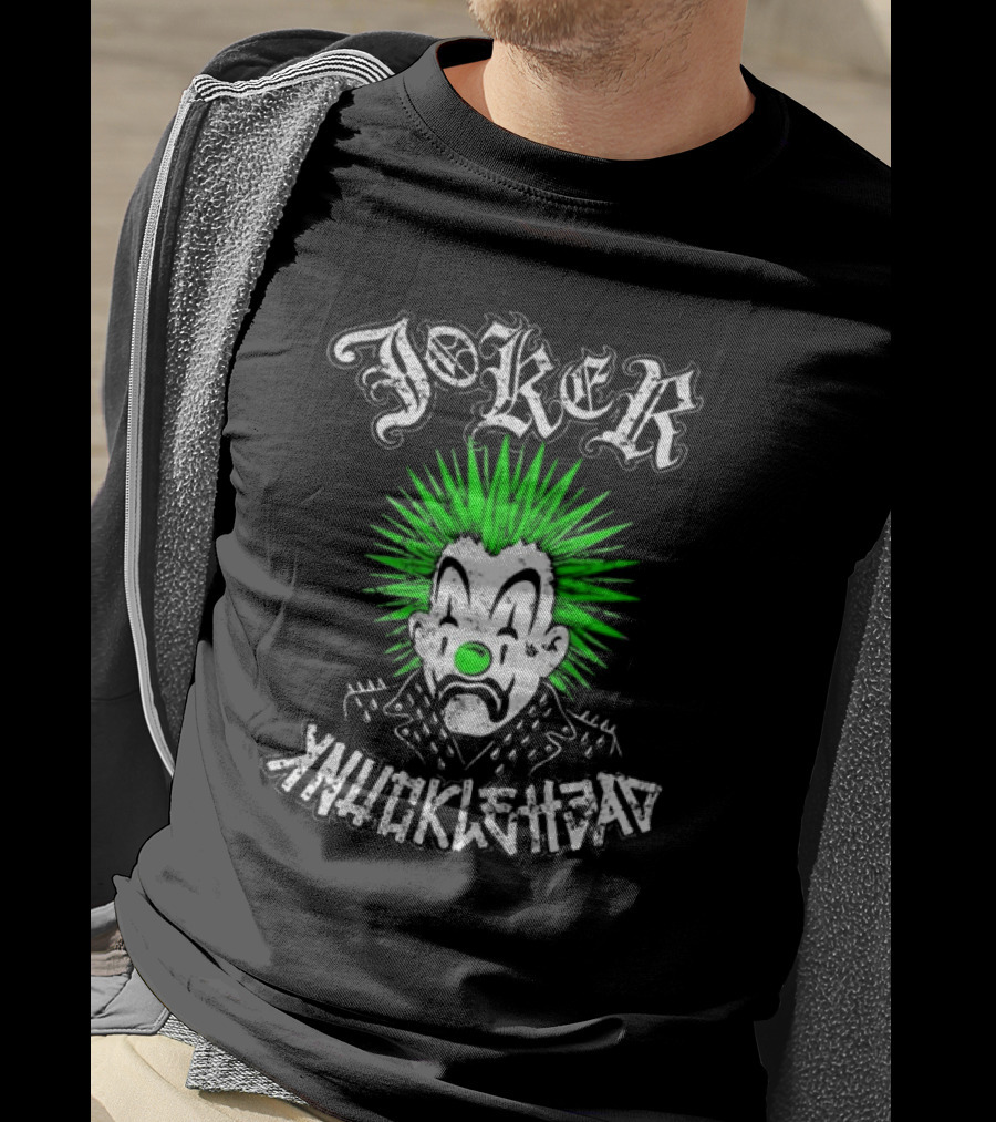 Joker Knucklehead Punk Clown Green Mohawk T-Shirt