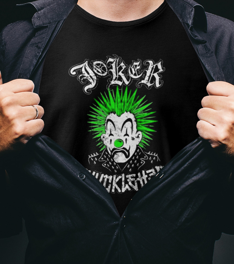 Joker Knucklehead Punk Clown Green Mohawk T-Shirt